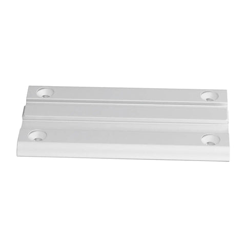 Removable Table Leg Bracket Sleek Aluminum Support Stand For Rv Motorhome And Yacht Road Trips straight view of anodized aluminum base with holes.