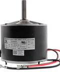 OEM Upgraded One Twelfth Horsepower 230 Volt Condenser Fan Motor Fits York Luxaire Coleman AC Units, side view with wires.