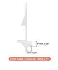 20 Pack Clear Plastic Shelf Support Pegs Crafted For Straightforward Kitchen Cabinet And Bookshelf Fixes Heavy Duty 7mm Locking Pins side view with dimensions