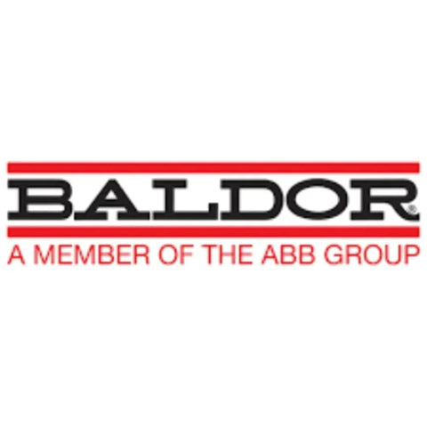 Baldor logo, part of the ABB Group, displayed with red and black lettering.