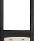 Heavy Duty Dual Pane Sliding Glass Door Pet Panel With Thick Insulated Flap For Brutal Weather in black, 14x27in with a cream flap.