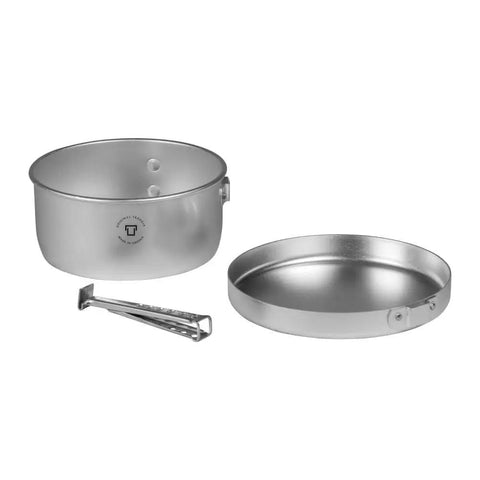 Camping Cook Set With 1.5L Saucepan, 7 Inch Fry Pan, And Detachable Handle, Ultralight Aluminum Outdoor Kitchen Kit for backpacking.