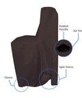 Heavy Duty Water Softener Cover 12 Oz Pvc Beat The Elements Outdoor Tank Guard Tough As Nails With Ventilated Air Flow And Secure Split Velcro Closure Coffee with padded handle and air vent.