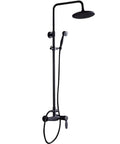 UMJIGF Shower System with Hot and Cold Water Black Shower Faucet Set features a round head and handheld shower.