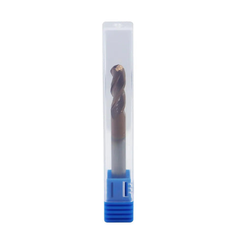 Front view of 1/4 Inch Ball Nose Solid Carbide End Mill For Aluminum And Non-Ferrous Metals, 37 Degree Helix, 3 Flute, ZRN Coated Milling Bit