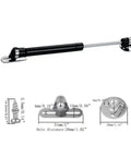 Heavy Duty 6 Inch Gas Struts Lift Supports For Cabinets Toy Boxes Tool Boxes And Cars Soft Open Lid Hinge 20 Newtons 4.4 Pounds Black