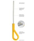 Jonard Tools JIC-2257 Xylan Insulated Wire Loop Puller With Yellow Plastic Handle Lightweight 8 Inch Length for electrical pulling work.