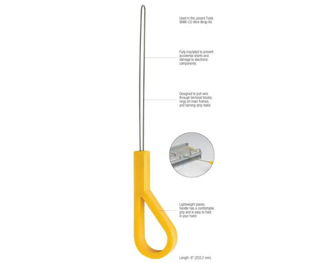 Jonard Tools JIC-2257 Xylan Insulated Wire Loop Puller With Yellow Plastic Handle Lightweight 8 Inch Length for electrical pulling work.