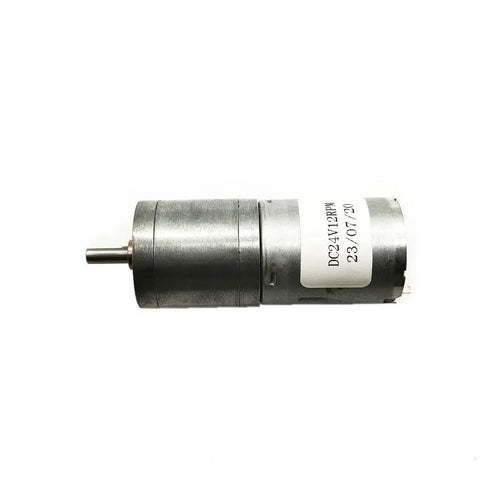 JGA25-370 Gear Motor 12V DC Low RPM High Torque Micro Gearbox Motor for Robotics, side view of compact motor and shaft