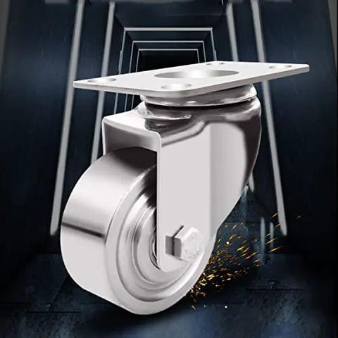 Premium Heavy Duty Stainless Steel Caster Wheels Roll Smooth With Quiet 40mm Casters For Workbench Furniture And Cabinet close-up view