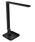 Eye Care LED Desk Lamp With 27 Recessed LEDs, 5 Brightness Levels, 4 Lighting Modes, USB Charging Port, 14W Power, Black Finish, Side View