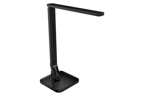 Eye Care LED Desk Lamp With 27 Recessed LEDs, 5 Brightness Levels, 4 Lighting Modes, USB Charging Port, 14W Power, Black Finish, Side View