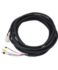 Servo motor power cable with holding brake, 20m drag-chain type, black jacket with multi-color lead wires.