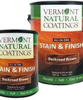 Penetrating All In One Plant Powered Wood Stain And Finish Heavy Duty Interior Exterior Coating Dang Tough Slick Surface Seal Durable Backroad Brown Bulk Four Gallon Pack For Furniture Decks And Flooring in two cans.