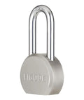 Beefy High Security Heavy Duty Solid Steel Keyed Alike Padlocks Chrome Plated With 2.2 Inch Hardened Steel Shackle close-up