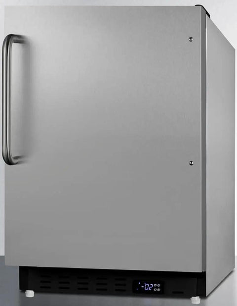 Game Changer Undercounter All Freezer With Stainless Steel Finish and Slick Towel Handle, compact design with digital control.