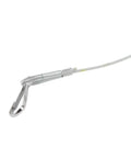 Close-up of Heavy Duty Tool Fixture Holder With Spring Balance 3 To 5 Kg Lift Retractable Hanging Gear, metal hook and cable visible