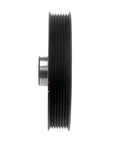 Side view of Harmonic Balancer For Acura TSX 2013 2014 Black Serpentine Drive Belt Type With Keyway And One Mounting Hole BeefedUp Direct Fit Replacement For OEM 13810R40A01 And 13810RZA008 Built To Last