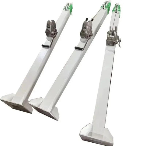 30ft Hydraulic Electric Telescopic Mast Winch Hoist For Lighthouse Antenna And Lighting Tower, Heavy Duty Lifting Masts in white.