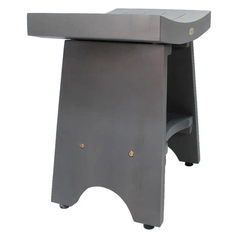 Side view of 18 Inch Teak Shower Bench Stool Waterproof Non Slip With Full Length Shelf for Inside Shower.