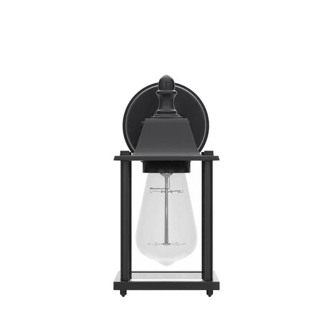Black Exterior Wall Lanterns Set of 2 for Porch and Entryway, Weatherproof Aluminum Outdoor Sconce with Clear Glass for Cool Curb Appeal
