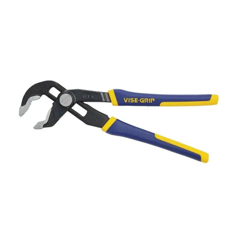 GrooveLock Pliers 6 Inch V Jaw With Quick Adjust Button Anti Pinch Non Slip Grip Multi Groove Ratcheting System, side view