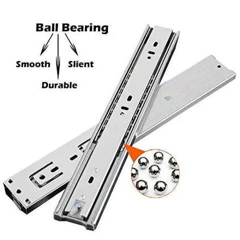 22 Inch Ball Bearing Drawer Slides Soft Close Full Extension Heavy Duty With Brackets Side Or Rear Mount Zinc Plated Steel