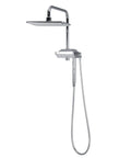 HomeStock Modern Rain Shower System with Handheld Sprayer, Oversized Head, and Air Infusion Technology, Chrome Finish, side view showing the sleek design.