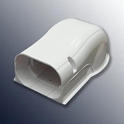 Zero Fuss Mini Split Line Set Cover Paintable Kit Crisp White Four By Fourteen Feet Complete Wall Cap Tubing Cover For Ductless Ac Systems, white wall cap part.