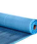Hassle Free Peel And Stick Roof Underlayment Mid Ply Membrane roll in blue, measuring 999 mm x 9779 mm for easy installation.
