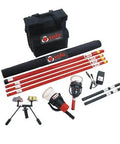 Hella Tough Smoke Detector Test Kit Built For The Daily Grind Featuring Slick Heat And Carbon Monoxide Sensor Verification Plus Fast Swap Battery Charger And Rugged Job Site Bag including testing tools and carrying bag.