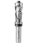 Slick Compression Flush Trim Router Bit With Top And Bottom Bearings, 3/4 inch diameter, 1/2 inch shank, designed for clean plywood trimming.