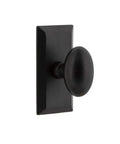 Vale Short Plate With Aeg Knob In Black Iron For Modern Door Hardware Upgrades Sleek Rosette Alternative That Elevates Interiors Durable Black Finish Easy Decor Blend