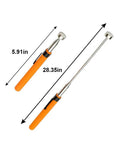 Telescoping Magnetic Pickup Tool 30 Inch Extendable Reach With Non Slip Grip And Extra Strong Magnet And 8 Pound Pull, retracted and extended view.