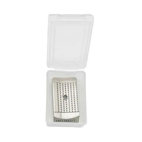 Tooth Plate Gripper Replacement for ORGAPACK ORT400 and Strapex STB80 Battery Powered Plastic Strapping Tool OEM Part 1821.048.017 Direct Fit Heavy Duty Wear Resistant Construction for Long Lasting Service, silver metal part in plastic case