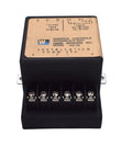 Warrick 27A1E0 Intrinsically Safe Control front view; black housing with copper top and six-screw terminal block.