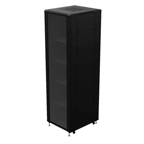 Tough As Nails 42U Network Cabinet 19 Inch AV Server Rack black with lockable door and spacious layout for IT gear.