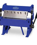 12 Inch Box And Pan Sheet Metal Brake With Five Adjustable Fingers, pro-grade tool for precise folds in 20ga steel, blue design