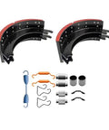4 Pack Drum Brake Shoe Box Kit with 2 lined brake shoes and 1 brake repair kit replaces 4707Q Haldex GG4707QG for heavy duty trucks