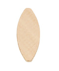 Close-up of a single beech wood biscuit from 100 Pieces Wood Joining Biscuits Pro Grade Beech Wood Dowel Set for Cabinet Making and Furniture Assembly.