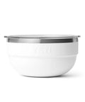 Double Wall Vacuum Insulated Stainless Steel Serving Bowl With Secure Lid And Nestable Build Keeps Your Grub Stacked And Cold Sides Ice Fresh For Backyard Blowouts Or Weekend Camping Runs In Crisp White Two Quart Capacity.