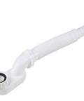 G1-1/2 Flat Bathtub Drain Pipe Kit Flexible Waste Pipe for Freestanding Tub Low Profile P-Trap White 92cm with curved design