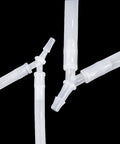 Clear plastic 1/2-inch hose barb Y-fitting, three-way tubing connector; pack of 4.