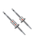 25mm Ball Screw Set Kit SFU 2505 2510 DFU With Single And Double Nut, BKBF20 Support, DSG25H Nut Housing, D40L66 Coupling, Kit11 For CNC Pros And DIYers shown as two precision metallic rods with red markings