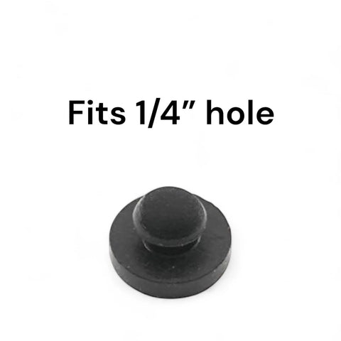 Ridged Stem Rubber Push-In Bumper 9/16 Inch Diameter Fits 1/4 Inch Hole In 1/8 Inch Thick Material Durometer 60A SBR