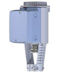 Electronic Hydraulic Valve Actuator With Built In Manual Adjuster And Led Position Gauge For Siemens Hkb60 Mkb60 side view showing details.