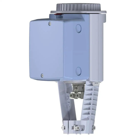 Electronic Hydraulic Valve Actuator With Built In Manual Adjuster And Led Position Gauge For Siemens Hkb60 Mkb60 side view showing details.