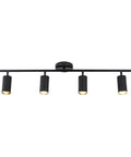 Matte Black 4 Light LED Track Lighting Kit With Adjustable Heads Modern Flush Mount Ceiling Spotlight Farmhouse Vintage Vibe