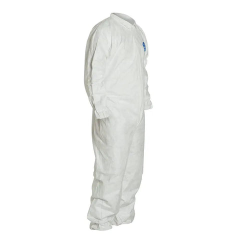 Disposable Protective Coverall With Elastic Wrists And Ankles And Hood White Large 25 Pack Comfortable Fit For Cleanrooms Painting And Construction