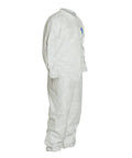 Tyvek 400 Disposable Protective Coverall With Elastic Wrists And Ankles Hooded White 4X Large 25 Pack side view